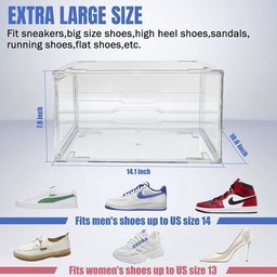 4 صندوق العرض والتخزين الأكريليك الشفاف plastic stackable storage and display box with a front-opening magnetic door