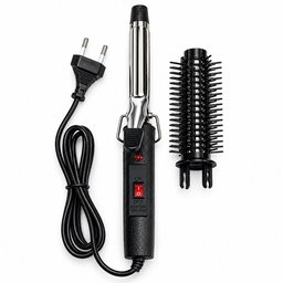 مكواة تجعيد الشعر مع فرشاة للتصفيف Hair Curling Iron with Styling Brushا