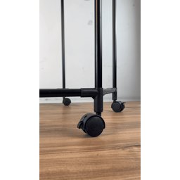 ستاند ملابس دوار 360 درجة مع عجلات، هيكل معدني 360-Degree Rotating Clothes Rack with Wheels, Black Metal Frame