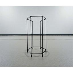 ستاند ملابس دوار 360 درجة مع عجلات، هيكل معدني 360-Degree Rotating Clothes Rack with Wheels, Black Metal Frame