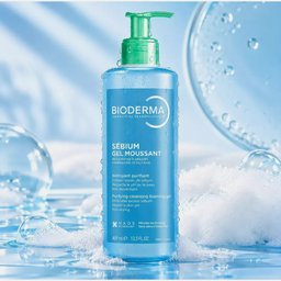 غسول جل رغوي منقي بايوديرما سيبيوم للبشرة الدهنية والمختلطة يزيل الدهون وينقي المسام Bioderma Sébium Purifying Foaming Gel for oily and combination skin removes excess oil and purifies pores