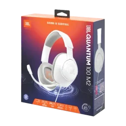 سماعة الألعاب السلكية JBL Quantum 100M2 فوق الأذن (White) JBL Quantum 100M2 Wired Over-Ear Gaming Headset with Boom Microphone (White)