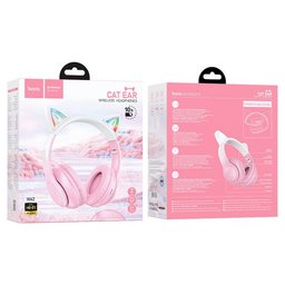 سماعة رأس hoco W42 Cat Ears بأذني قطة لاسلكية وسلكية بإضاءة 7 ألوان وبطارية 400mAh - بلوتوث 5.3 مع مايك ودعم AUX وTF hoco W42 Cat Ears Headphones 400mAh