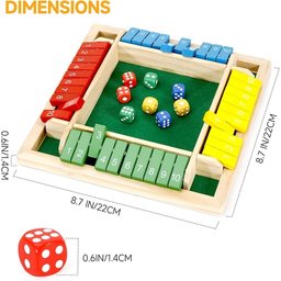 لعبة تحدّي النرد والأرقام لأربعة لاعبين 4 Players Dice Board Game
