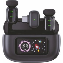 ميكروفون لاسلكي صغير بمنفذ Type-C مع خاصية تقليل الضوضاء ومؤشر شحن Mini Wireless Lavalier Microphone with Type-C Connector, Noise Reduction and Battery Indicator