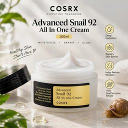 كريم الحلزون 92 المتقدم من كوزركس لترطيب وترميم البشرة وتقليل التجاعيد COSRX Advanced Snail 92 Cream for skin hydration, repair, and wrinkle reduction