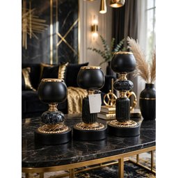 شمعدان ثلاثي اسود candle holder