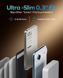 باور بانك Momax Q.Mag X لاسلكي مغناطيسي MagSafe نحيف بسعة 5000mAh وشحن 15W Momax Q.Mag X 5000mAh 15W Power Bank