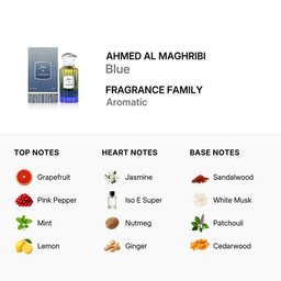 أحمد المغربي عطر  بلو أو دو بارفان للرجال - 100 مل AHMED AL MAGHRIBI  Blue Extrait de Parfum