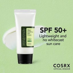 واقي الشمس بالصبار كوزركس COSRX SPF50+ لترطيب وتهدئة وحماية البشرة COSRX Aloe Sunscreen SPF50+ to hydrate, soothe, and protect the skin