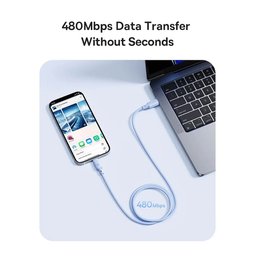 كابل شحن سريع بيسوس سيلكي سيريز تايب سي إلى لايتنينج 20 واط بطول 2 متر Baseus Silky Series Type-C to Lightning PD 20W Fast Charging Cable (2M)