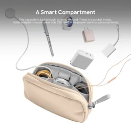 تومتوك - حقيبة ملحقات إلكترونية Light-T12 سعة 1 لتر - وردي Tomtoc Light-T12 Electronic Accessory Pouch 1L Pink