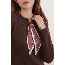 كنزة نسائية فضفاضة بتفاصيل وشاح 15971 - بني Women's Oversize Scarf Detail Sweater 15971 - Brown