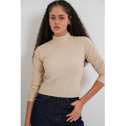 بودي نسائي 922 مزين بالأحجار - لون بسكويت 922 Embellished Bodysuit - Biscuit Color