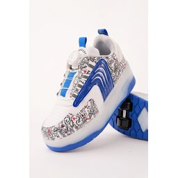 حذاء رياضي Muggo FLOW للأطفال بعجلات وإضاءة - أزرق Muggo FLOW Kids' Light-Up Roller Sneaker Sports Shoes - Blue