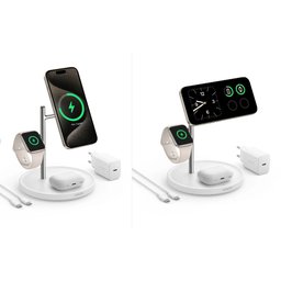 •  قاعدة شحن لاسلكي 3 في 1 بقوة 15 واط كحد أقصى من أنكر Anker MagGo 3-in-1 Wireless Charging Station 15 W Max)