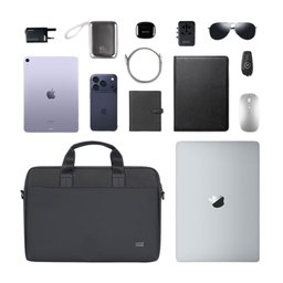 حقيبة لابتوب من بوو من البوليستر المقاوم للماء مقاس 15.6 بوصة مع حزام حقيبة السفر BWOO 15.6" Waterproof Polyester Multi-Compartment Laptop Shoulder Bag