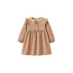 فستان أطفال موسمي بنقوش - بيج (1-7 سنوات) Patterned Seasonal Kids' Dress - Beige (1-7 Years)