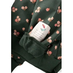 طقم سويتشيرت للأطفال بنقشة - أخضر كاكي (2-8 سنوات) Kids' Patterned Sweatshirt Set - Khaki Green (2-8 Years)