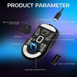 ماوس ألعاب أتاك شارك G3 PRO لاسلكي ثلاثي الاتصال مع قاعدة شحن مغناطيسية RGB ATTACK SHARK G3 PRO Tri-Mode Wireless Gaming Mouse with RGB Magnetic Charging Dock