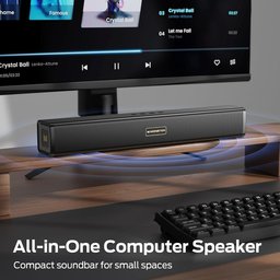 مكبر صوت مونستر S220 مكتبي لاسلكي – أسود Monster S220 All-in-One Desktop Bluetooth Soundbar - Black