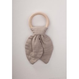 عضاضة أسنان من قماش الموسلين والخشب الطبيعي - VİZON Wooden Muslin Teether - VİZON