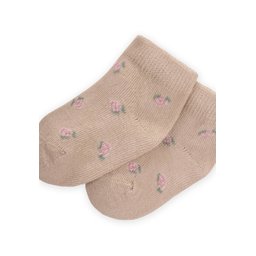 جوارب أطفال بيج بنقشة زهور (0-4 سنوات) Floral Pattern Baby Ankle Socks (0-4 Years) - Beige