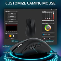 ماوس ألعاب أتاك شارك R1 فائق الخفة، لاسلكي ثلاثي الاتصال وقابل للشحن ATTACK SHARK R1 Tri-Mode Ultra-Lightweight Wireless Gaming Mouse
