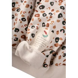 طقم سويت شيرت بيج بنقشة للأطفال 2-8 سنوات Patterned Sweatshirt Set for Kids 2-8 Years - Beige