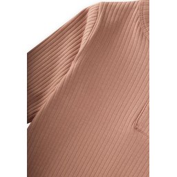 تولوم أطفال مضلع بأساور 0-3 سنوات - بني Ribbed Cuff Baby Romper 0-3 Years - Brown