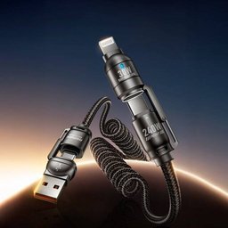 كيبل ريماكس CB12 سبرينغ متعدد الاستخدامات 240 واط بطول 1.5 متر REMAX CB12 240W Spring Cable