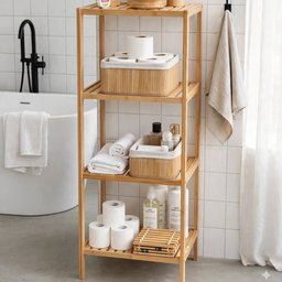 ستاند حمام خشب بامبو 4 طابق 4-tier bamboo wood bathroom stand