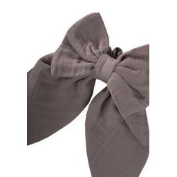 تُوكة شعر مُسلمة طويلة مرنة بفيونكة - رمادي Muslin Elastic Long Bow Hair Clip - Grey