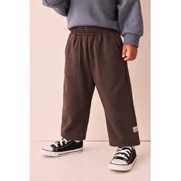 بنطال رياضي للأولاد مبطن بالصوف، قطن، 3-10 سنوات، بني Boys' Fleece-Lined Cotton Sweatpants, 3-10 Years, Brown