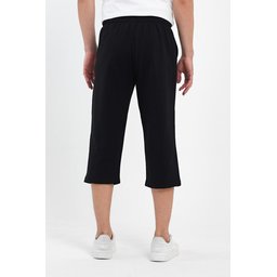 شورت برمودا رجالي أسود بجيوب جانبية، طول الركبة، خصر مطاطي قابل للتعديل Men's Black Bermuda Shorts with Side Pockets, Knee-Length, Adjustable Elastic Waist