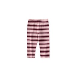 ليقنز مخطط مضلع للأطفال 1-10 سنوات - وردي بودرة Striped Ribbed Leggings for Kids 1-10 Years - Powder Pink