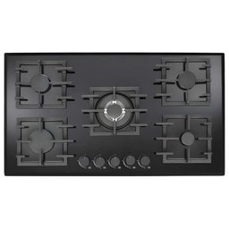 طباخ غاز بلت إن إمبليوم 5 شعلات زجاج أسود 90 سم Embleme  Built-in Gas Hob Black Glass