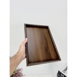 سيت صواني خشب ثنائي لون داكن Dual Wood Set..