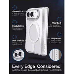 كفر بريف جارد شفاف ماج سيف وقابل للطي لهاتف أيفون ديو مع حماية من السقوط 15 قدم BRAVE GUARD Clear Magnetic Shockproof Case for iPhone Duo (15FT Drop Protection)