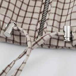 جاكيت كاجوال خريفي بنقشة المربعات مع قبعة Stylish Jacekt