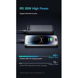بنك طاقة MC 22.5 واط بشاشة رقمية 10000 مللي أمبير/ساعة 1C+2A - أسود MC Nano Series 20W PD Charger