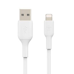 كابل بوست تشارج لايتننغ إلى يو إس بي 1م / 3.3 قدم باللون الأبيض BoostCharge Lightning to USB-A Cable 1m / 3.3ft, White