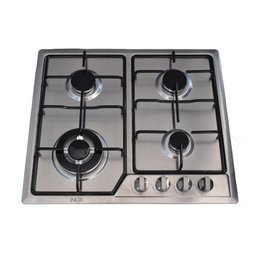 طباخ اينوكس منضدي 60 سم – 4 شعلات غاز INOX 60cm Built-in Gas Hob – 4 Burners