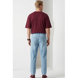 بنطلون جينز رجالي بقصة مريحة واسعة 30073 - أزرق Men's Relaxed Fit Baggy Jean Pants 30073 - Blue