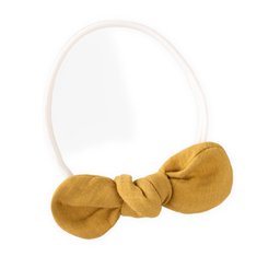 باندانا شعر للأطفال بشريط رفيع - خردلي Baby Hair Bandana with Thin Ribbon - Mustard Yellow