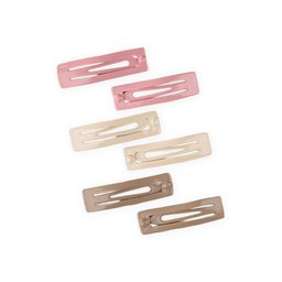 مجموعة مشابك شعر كبس 6 قطع - إيكرو، فيزون، بودرة Snap Hair Clips Set of 6 - Ecru, Vizon, Powder