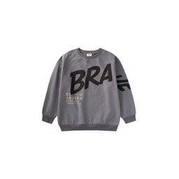 سويت شيرت شتوي للأولاد مطبوع - رمادي (8-12 سنة) Printed Boys' Winter Sweatshirt - Grey (Ages 8-12)