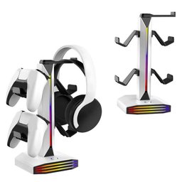 ستاند ديدسكول RGB متعدد الوظائف لليدات والسماعة DEADSKULL RGB Multifunctional Headset & Dual Controller Stand