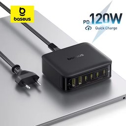 محطة شحن باسيوس 6 في 1 بقوة 120 واط بتقنية GaN Baseus 6-in-1 120W GaN Charging Station