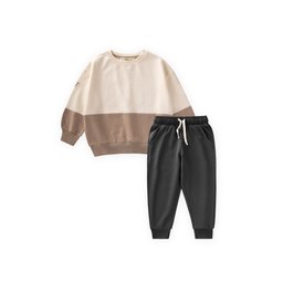 طقم سويت شيرت Garnili خفيف للأطفال 8-12 سنة - إيكرو أنثراسيت Garnili Sweatshirt Thin Seasonal Set for Kids 8-12 Years - Ecru Anthracite